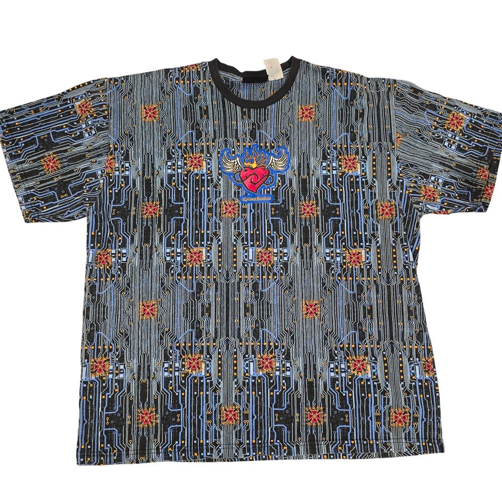 VTG Y2K No Boundaries Cyber Nation Men's T-shirt XL